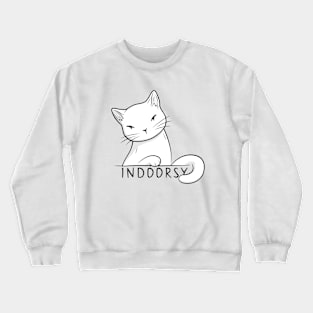 Indoorsy little white cat Crewneck Sweatshirt